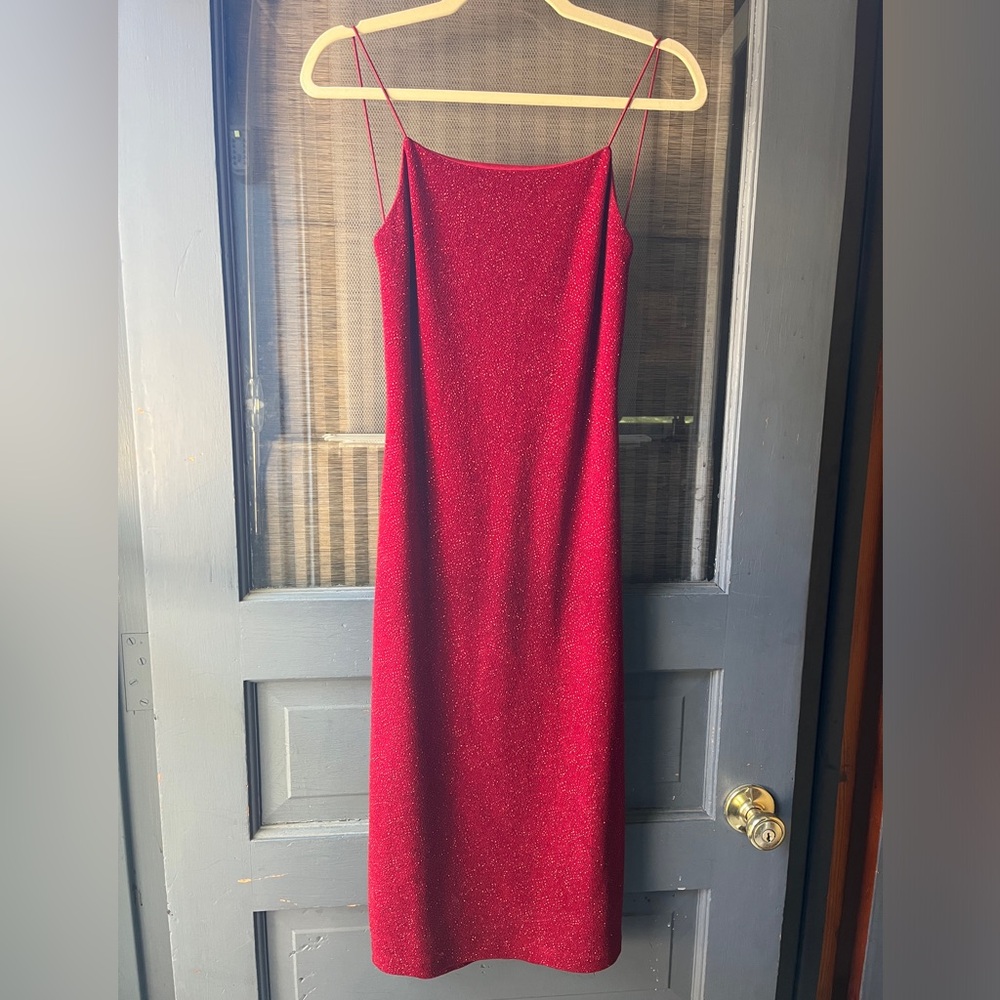 90’s red sparkles semi formal dress